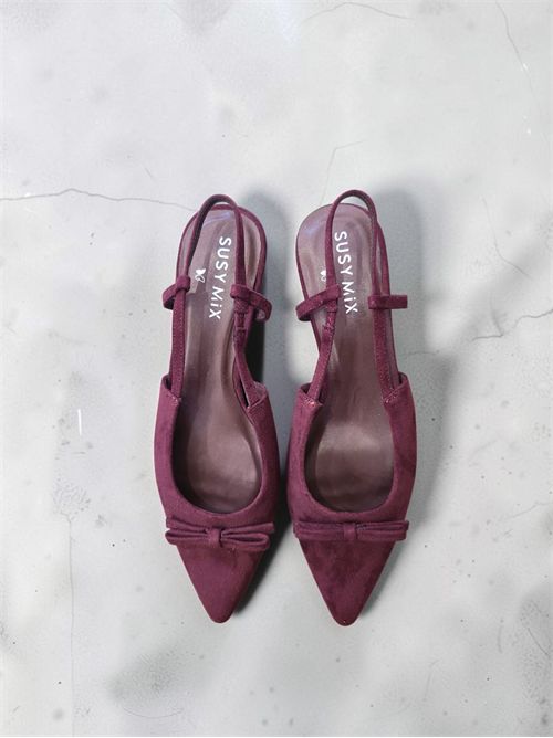 Slingback suede fiocchetto SUSY MIX | S101BURGUNDY